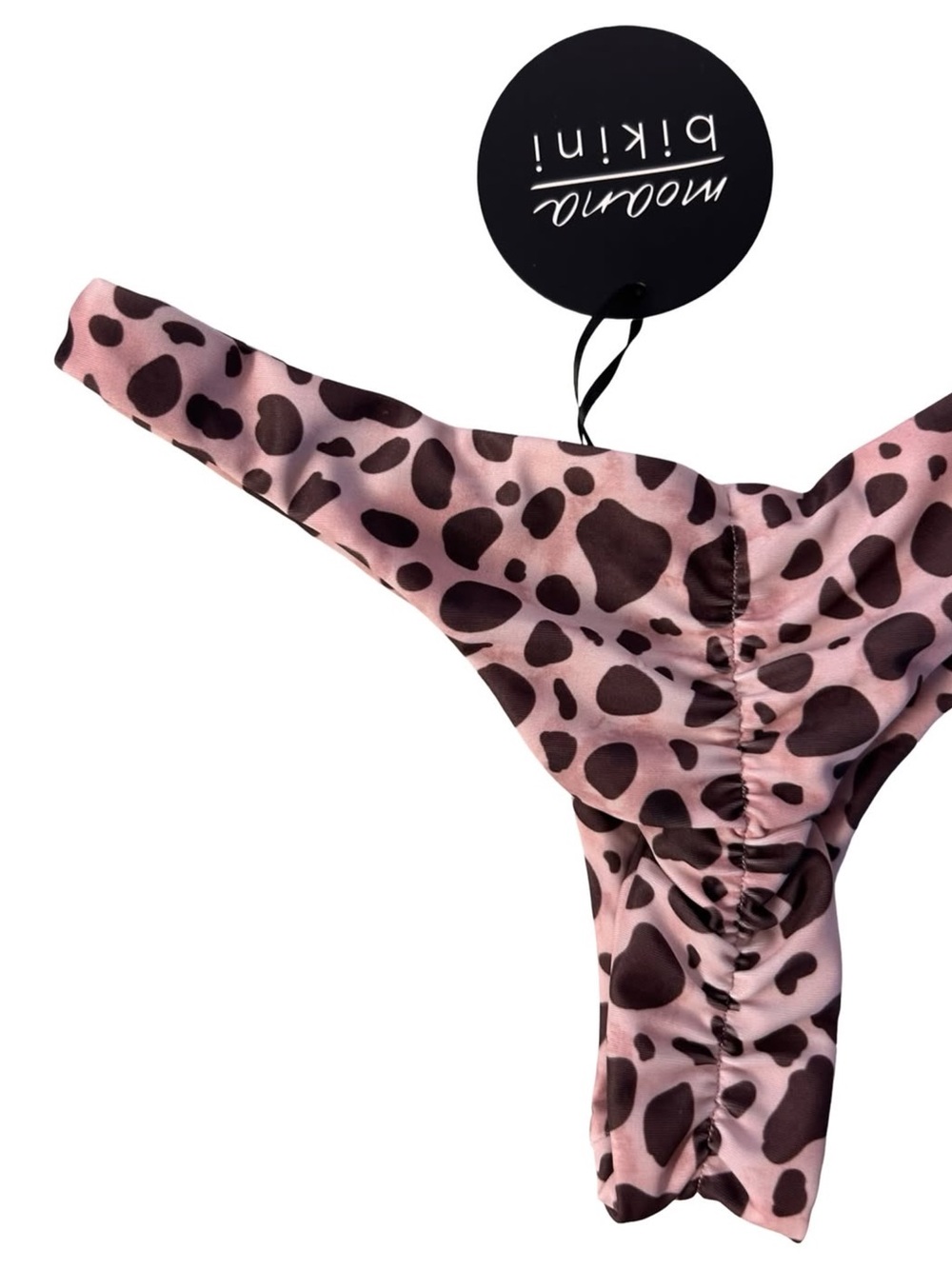 Moana Bikini Pink Leopard Print Brazilian Bikini Bottoms